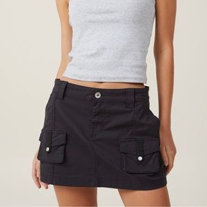 Cotton On black utility mini skirt